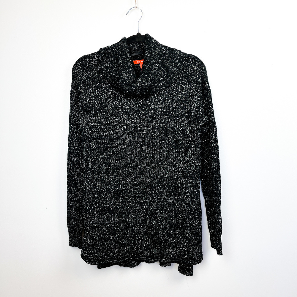 Joe Fresh Cowl Neck Knit Sweater Gray with Silver Threading